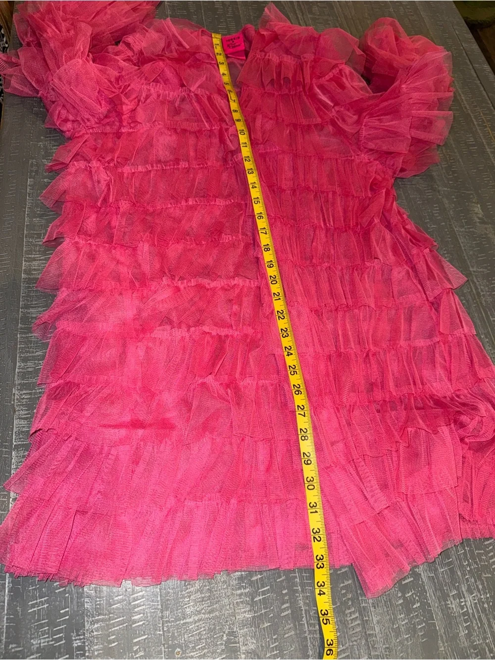 Betsey Johnson Torrid Pink Tulle Ruffle Tiered Kimono Mesh Jacket Plus Size 2
